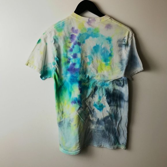 Hanes T Shirt Multicolor Medium M Festival Colors Tie Dye Tee Cotton Top Unisex - Picture 10 of 12